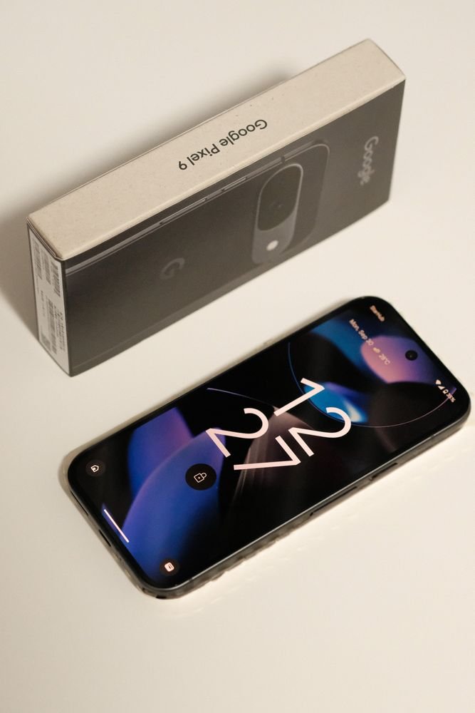 google pixel phone and box on display